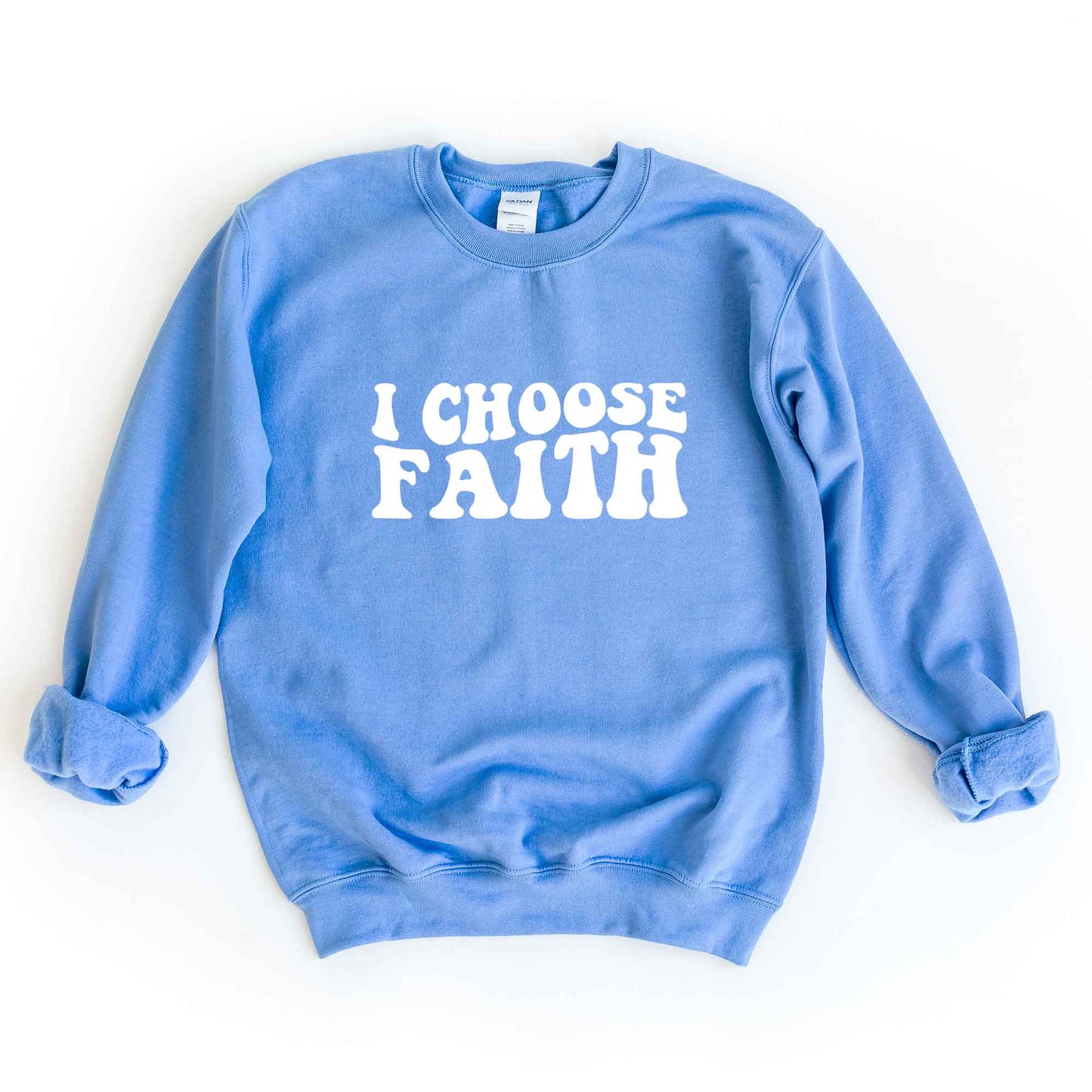Retro I Choose Faith Wavy | Sweatshirt
