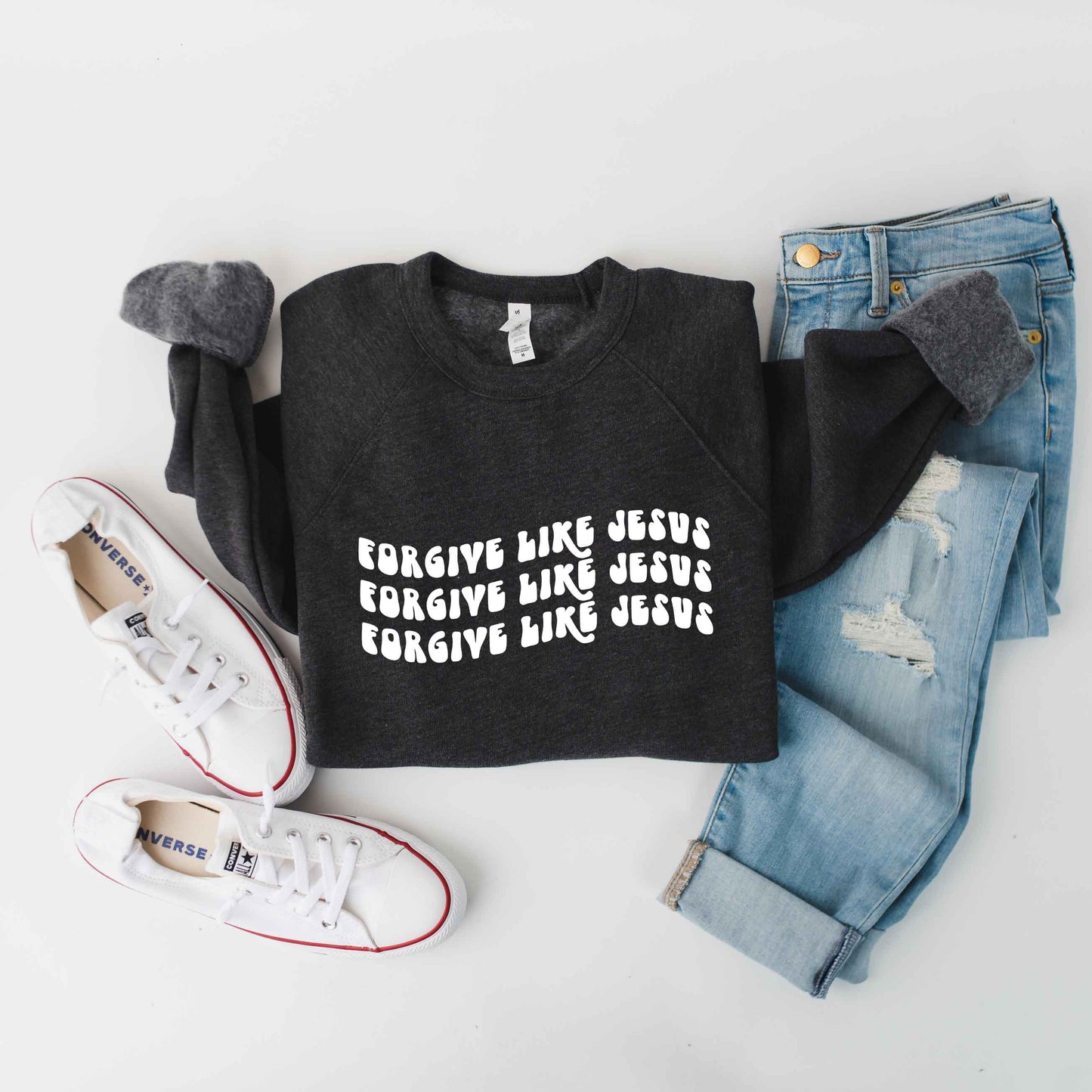 Forgive Like Jesus Stacked Wavy | Bella Canvas Premium Sweatshirt