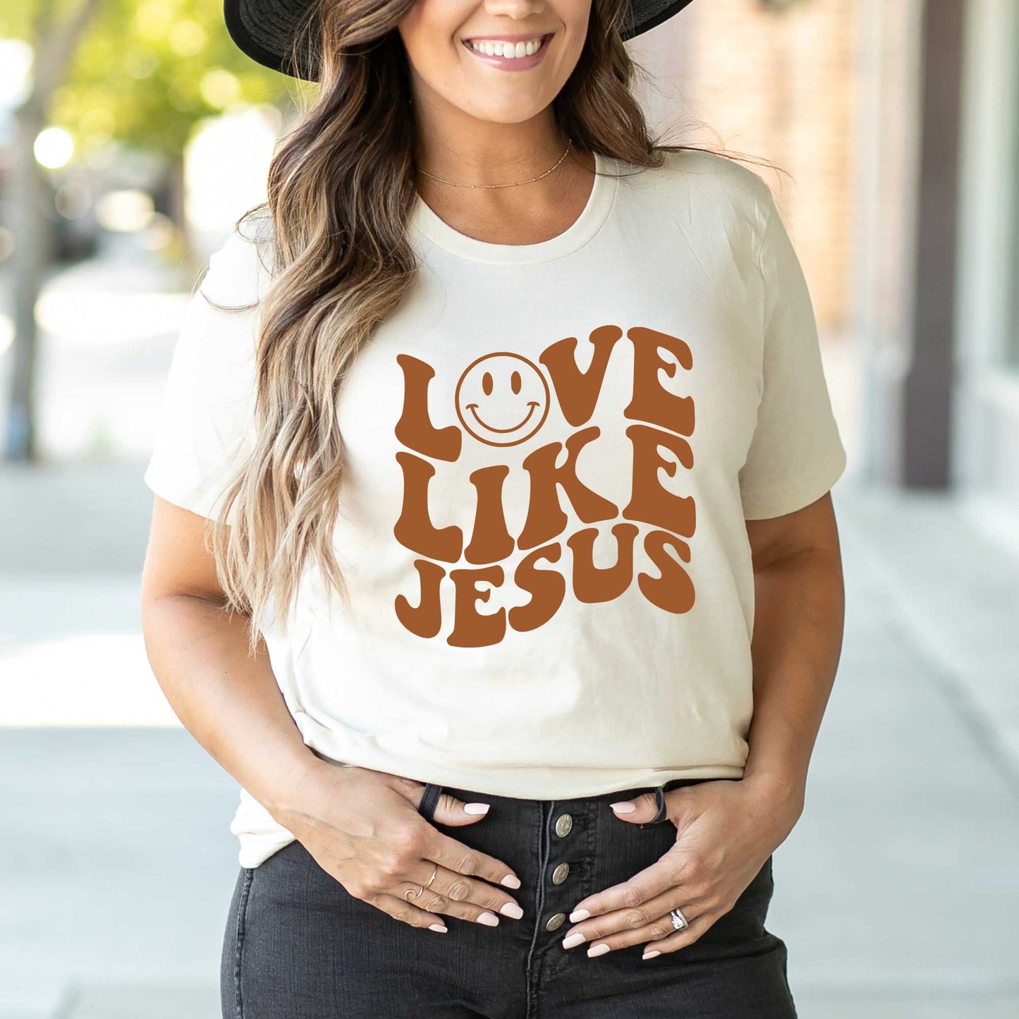 Love Like Jesus Smiley Face | Short Sleeve Crew Neck