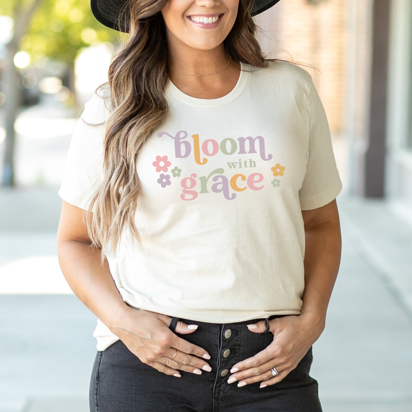 Bloom With Grace Retro | Short Sleeve Crew Neck