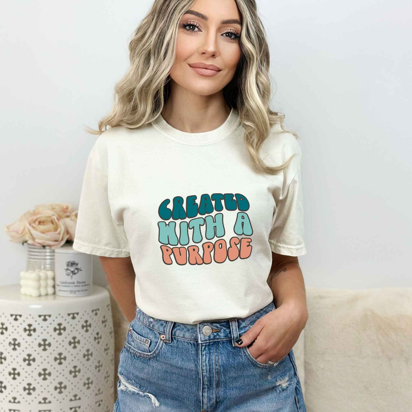 Retro Created With A Purpose | Garment Dyed Tee