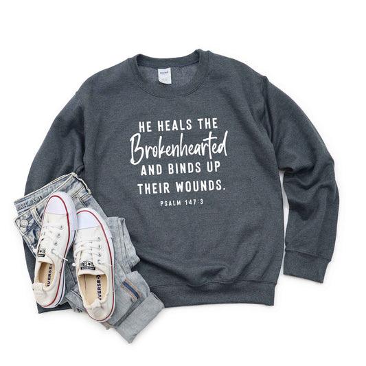 He Heals The Brokenhearted Script | Sweatshirt