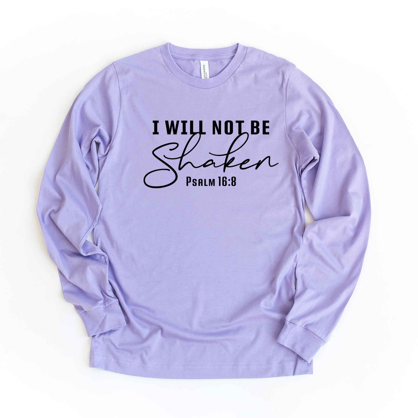 Will Not Be Shaken Scripture | Long Sleeve Crew Neck