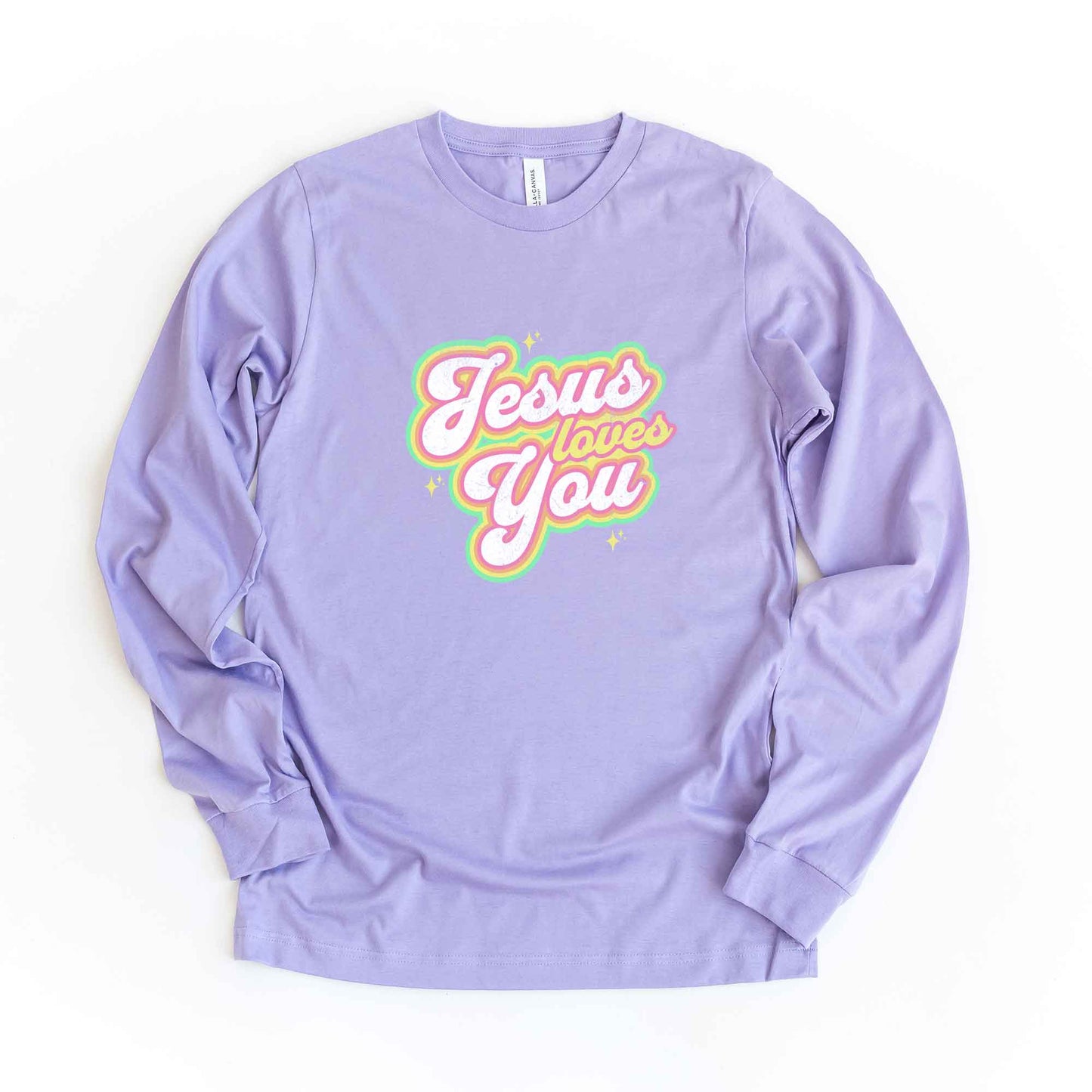 Jesus Loves You Stars | Long Sleeve Crew Neck