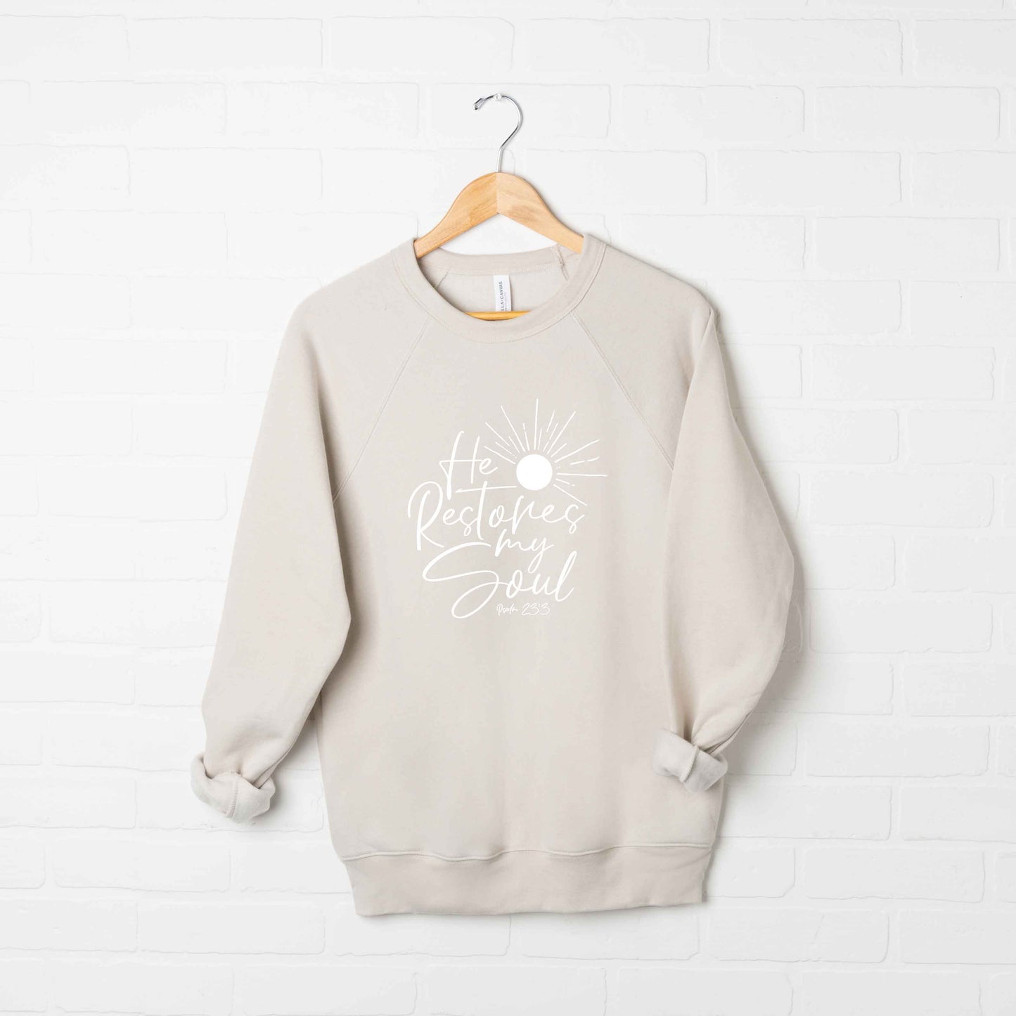 He Restores My Soul | Bella Canvas Premium Sweatshirt