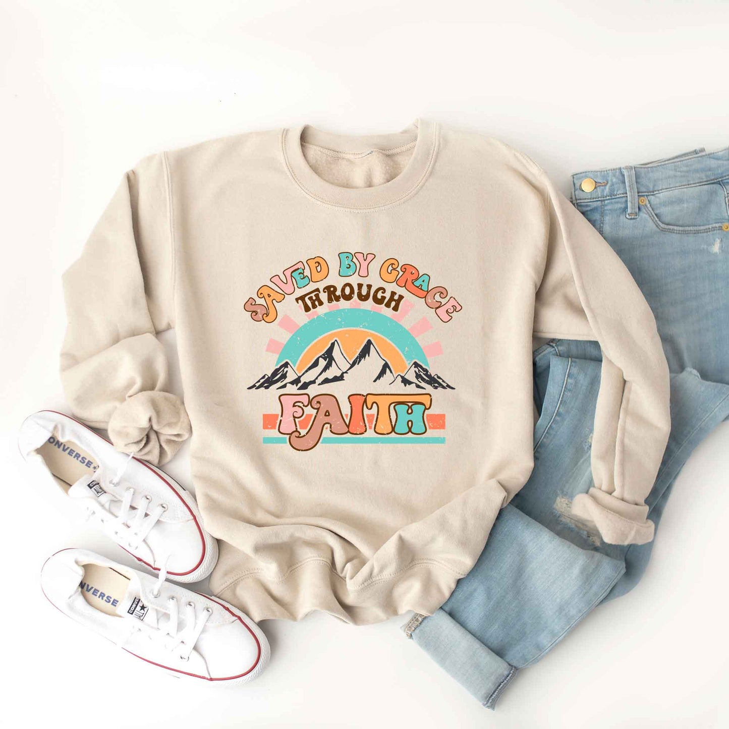 Saved By Grace Mountains | Sweatshirt