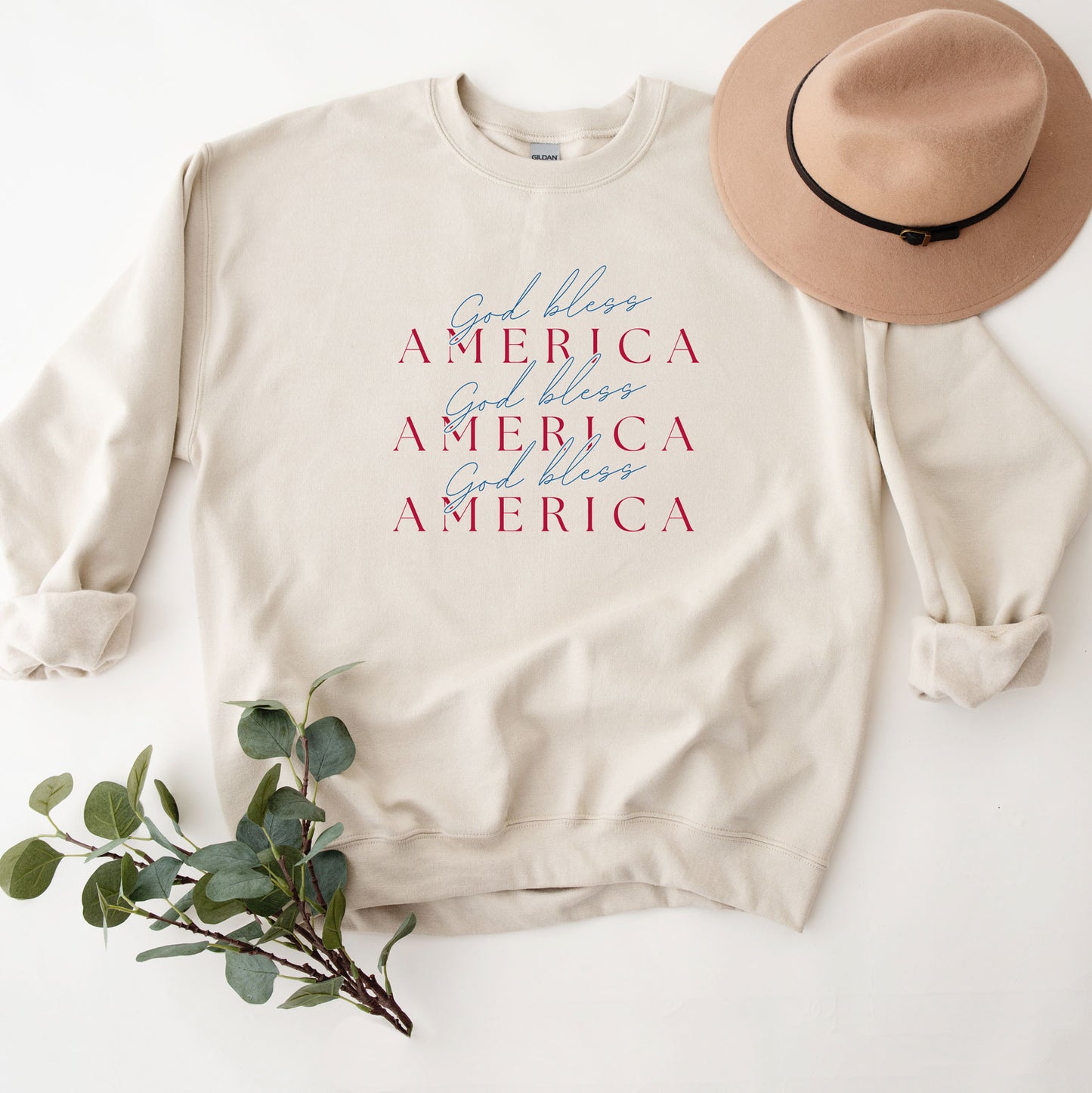 God Bless America Stacked | Sweatshirt