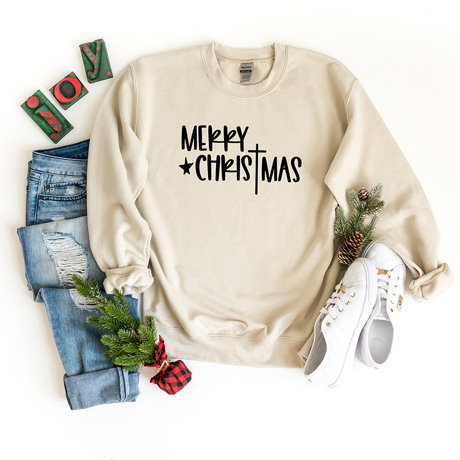 Merry Christmas Cross | Sweatshirt