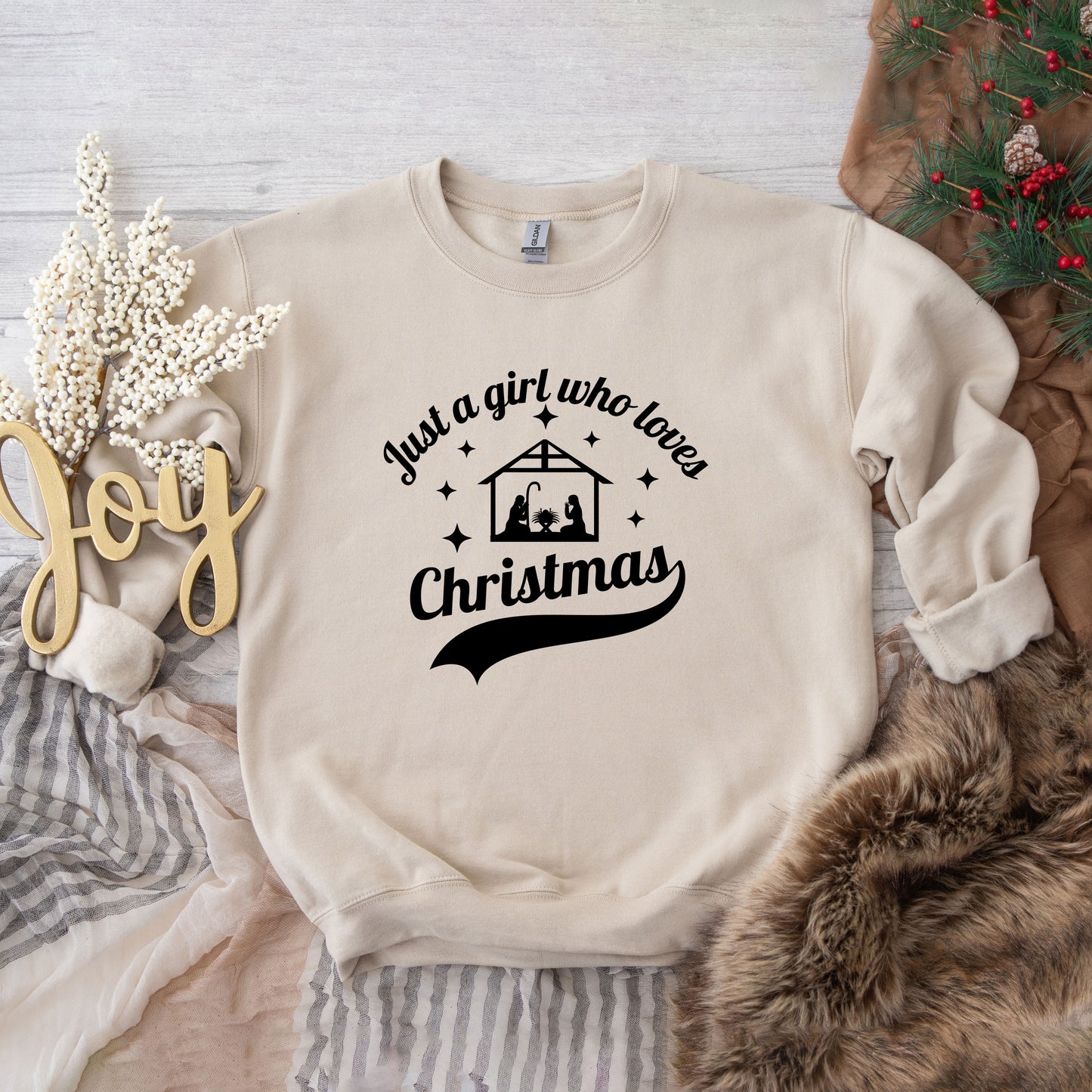 Just A Girl Who Loves Christmas Manger | Sweatshirt