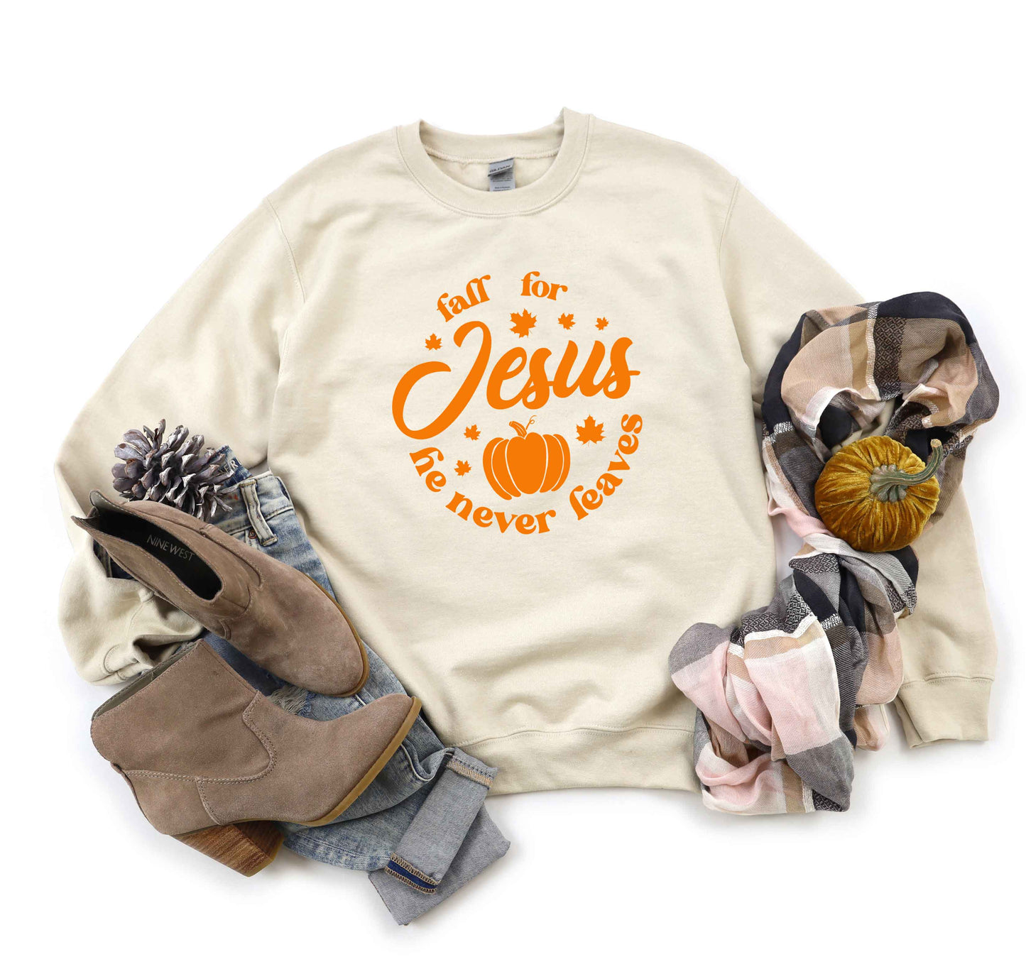 Jesus He Never Leaves | Sweatshirt