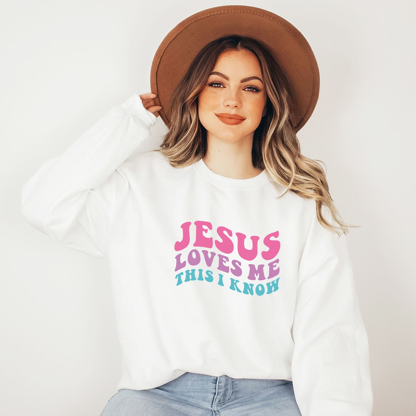 Jesus Loves Me This I Know Wavy | Sweatshirt