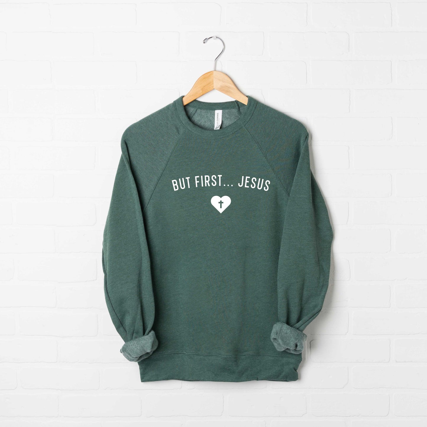 But First Jesus Heart |  Bella Canvas Premium Sweatshirt