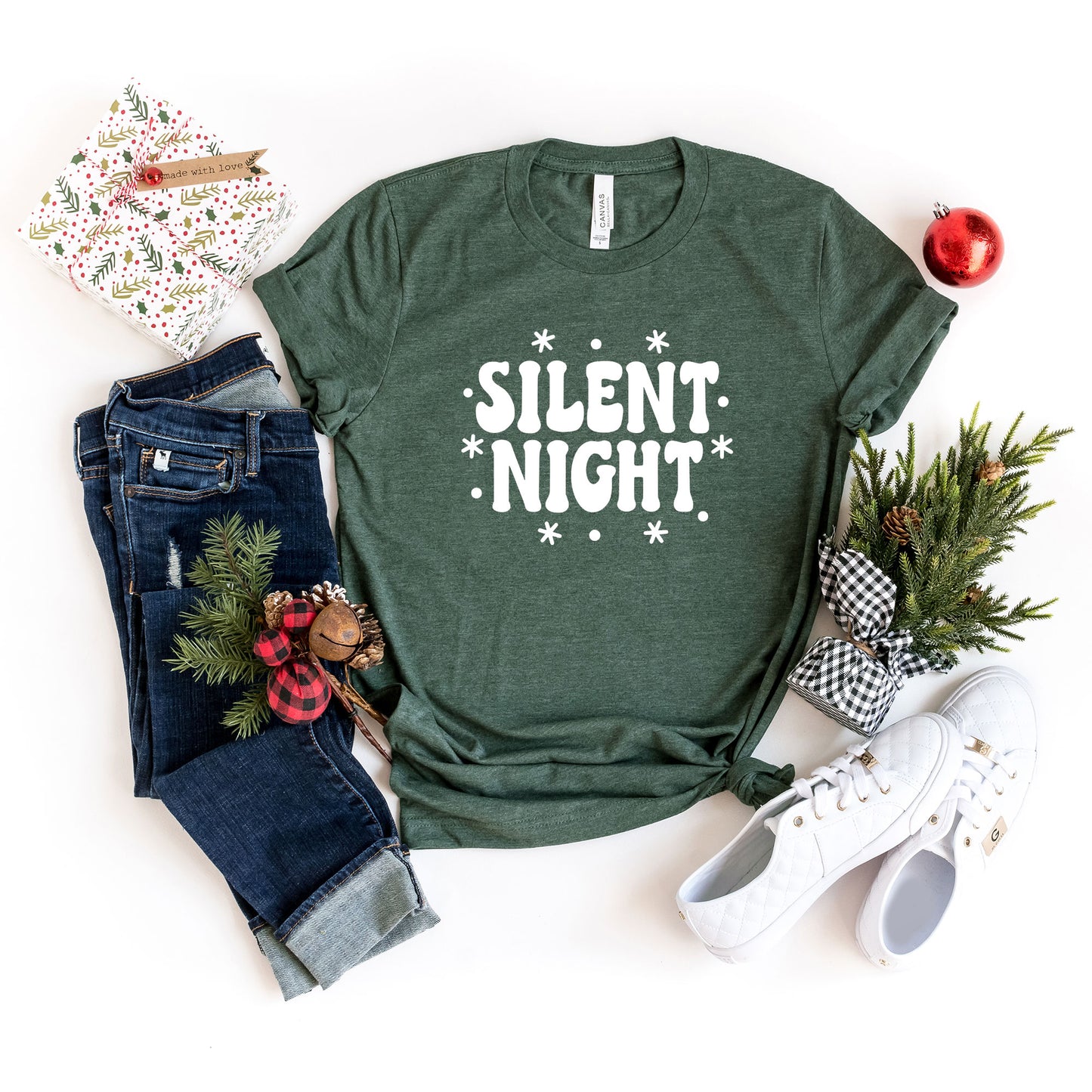 Silent Night Stars | Short Sleeve Crew Neck