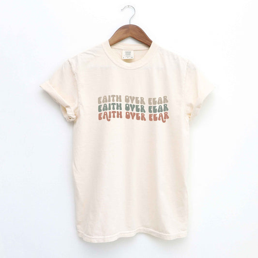 Faith Over Fear Stacked Wavy | Garment Dyed Tee