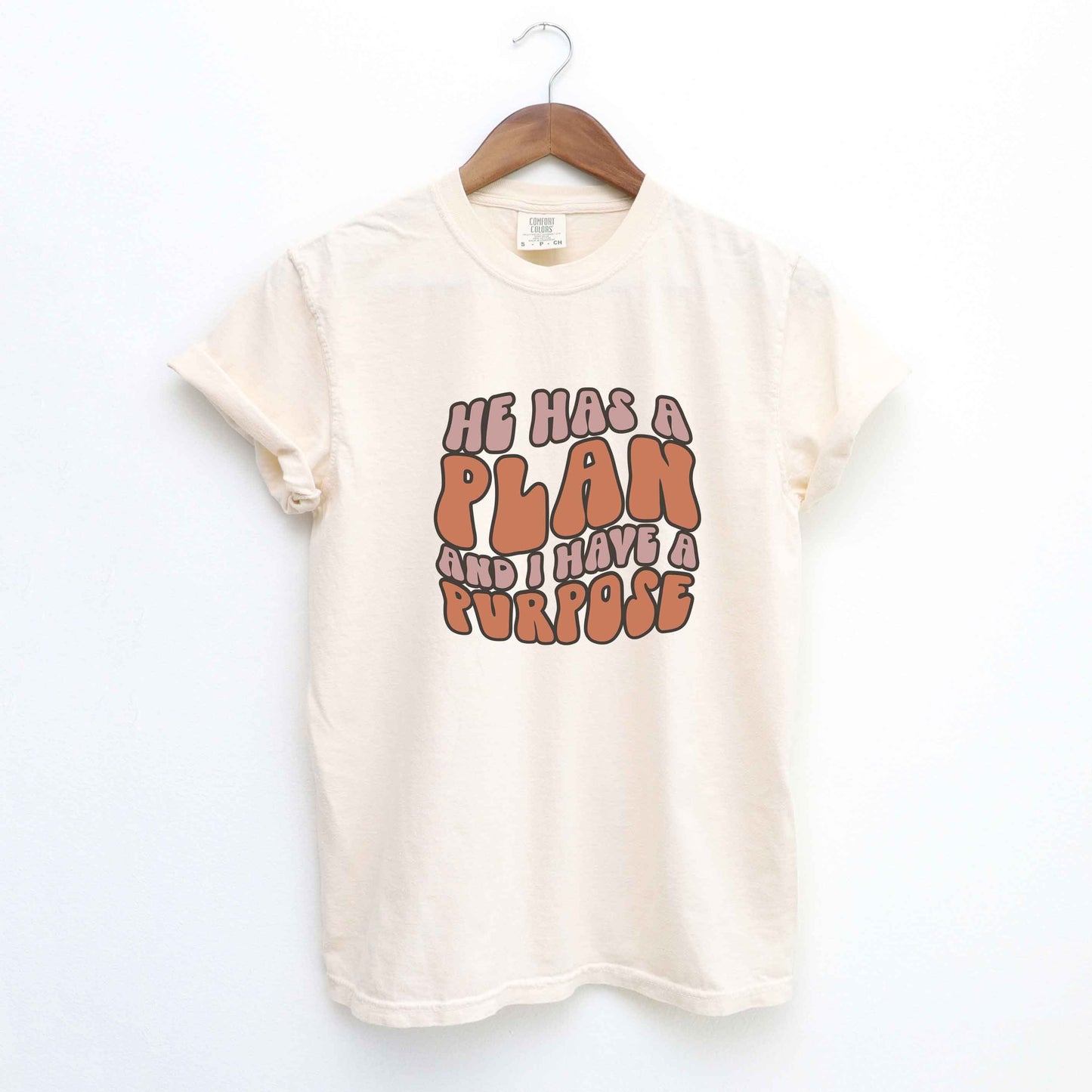 Retro He Has A Plan | Garment Dyed Tee