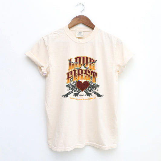 Love First Scripture | Garment Dyed Tee