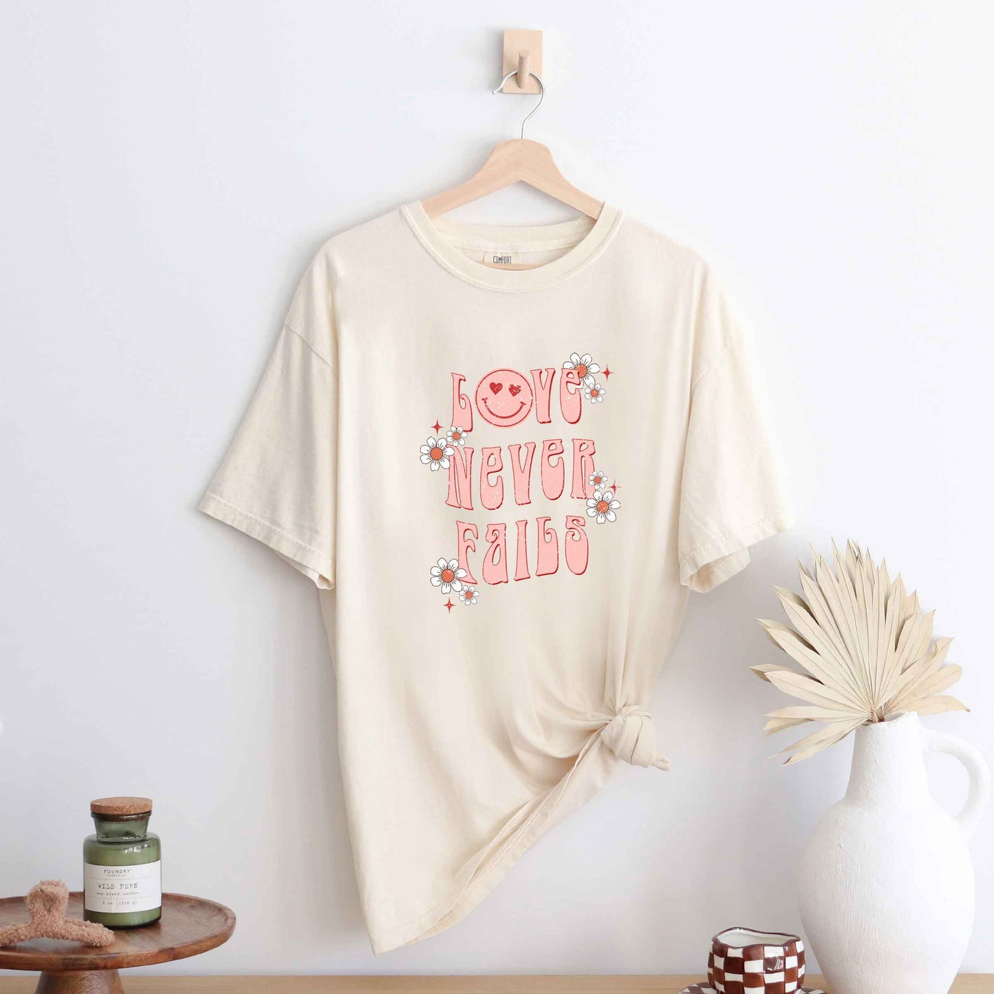 Love Never Fails Smiley | Garment Dyed Tee