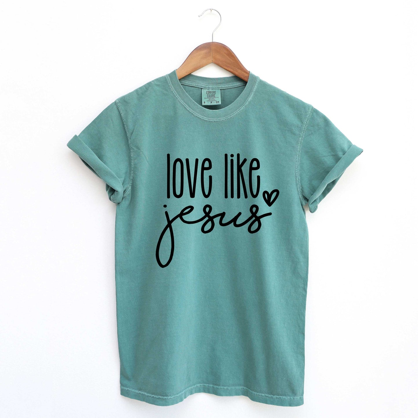 Love Like Jesus Cursive Heart | Garment Dyed Tee