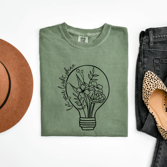 Let Your Light Shine Bulb | Garment Dyed Tee