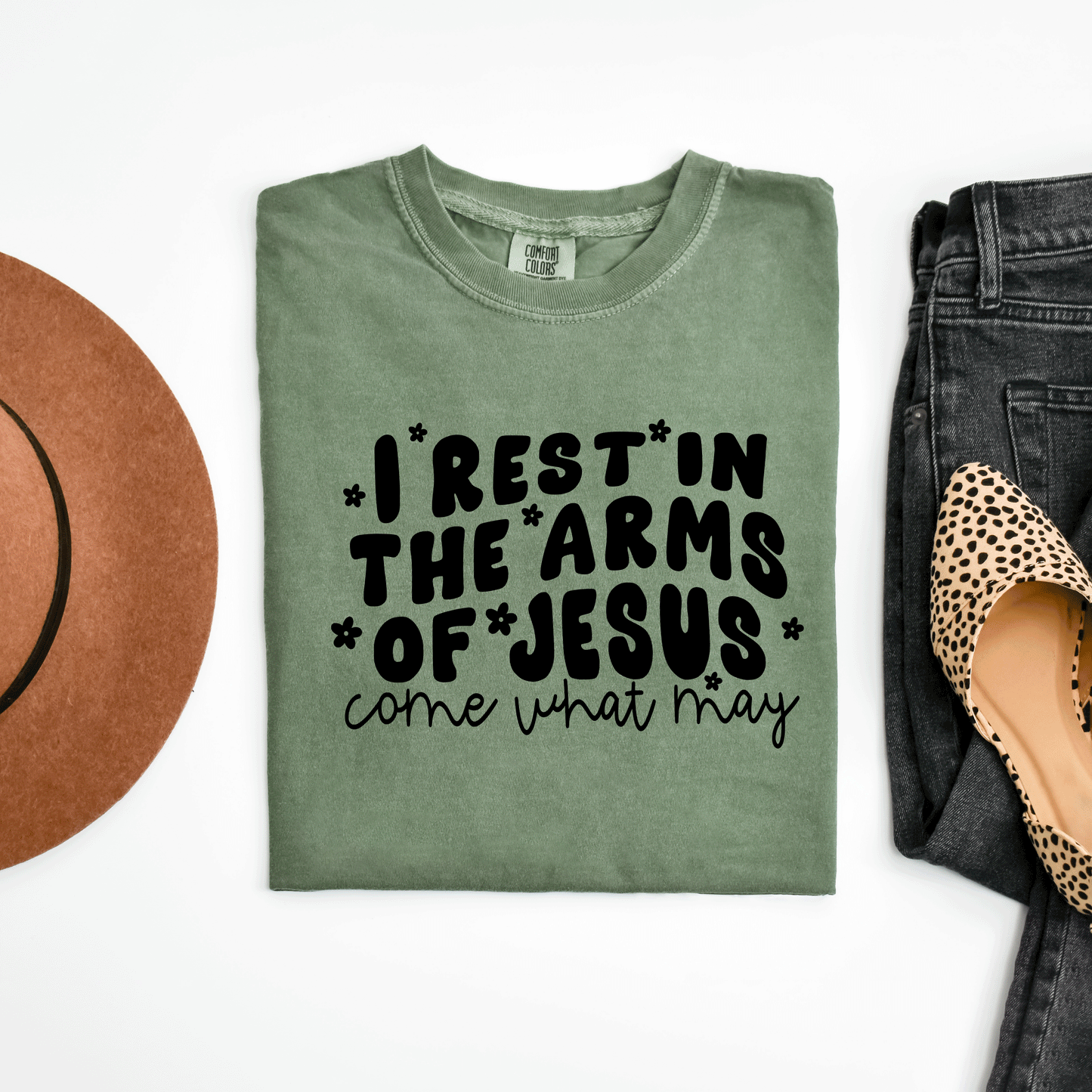 I Rest In The Arms Of Jesus | Garment Dyed Tee