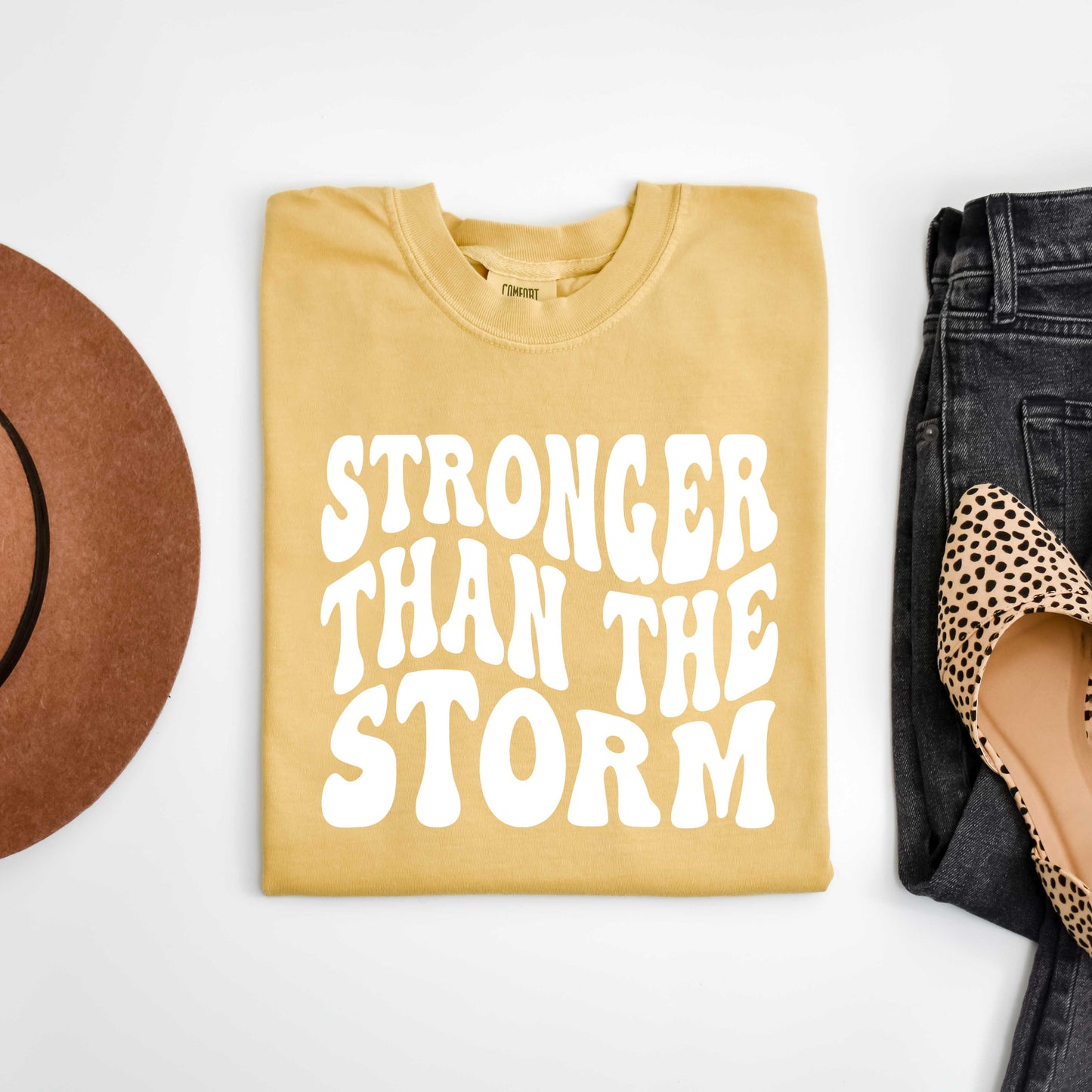 Retro Stronger Than The Storm Wavy | Garment Dyed Tee