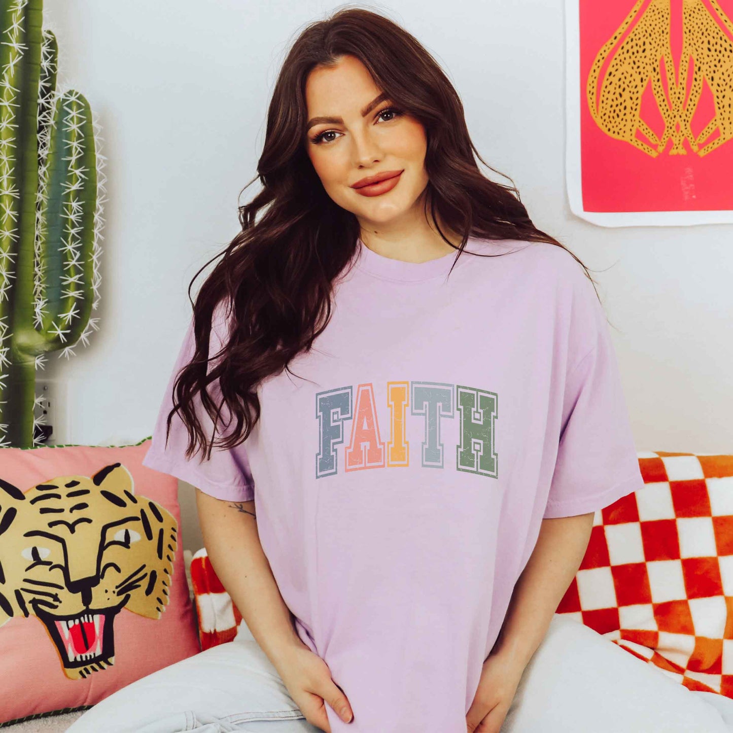 Faith Varsity | Garment Dyed Tee