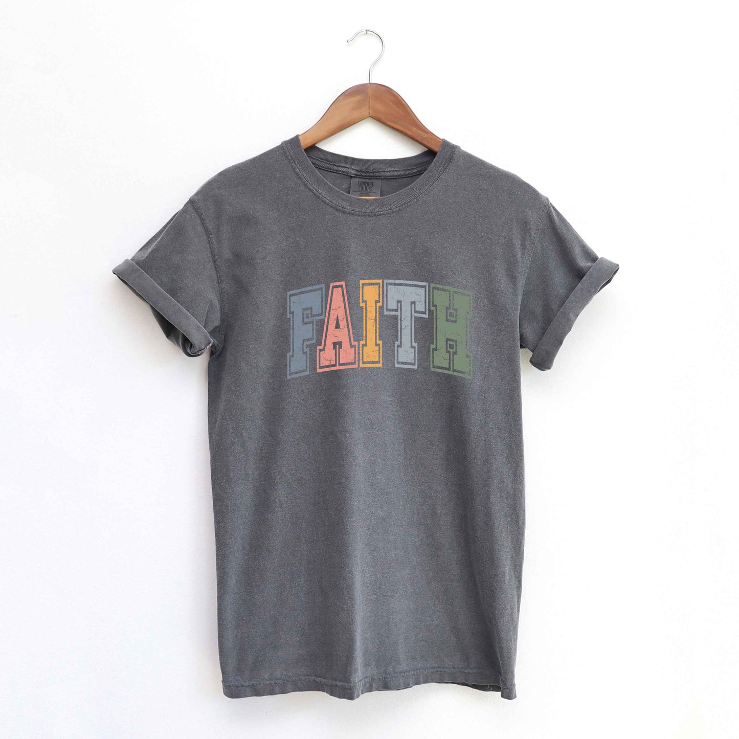 Faith Varsity | Garment Dyed Tee