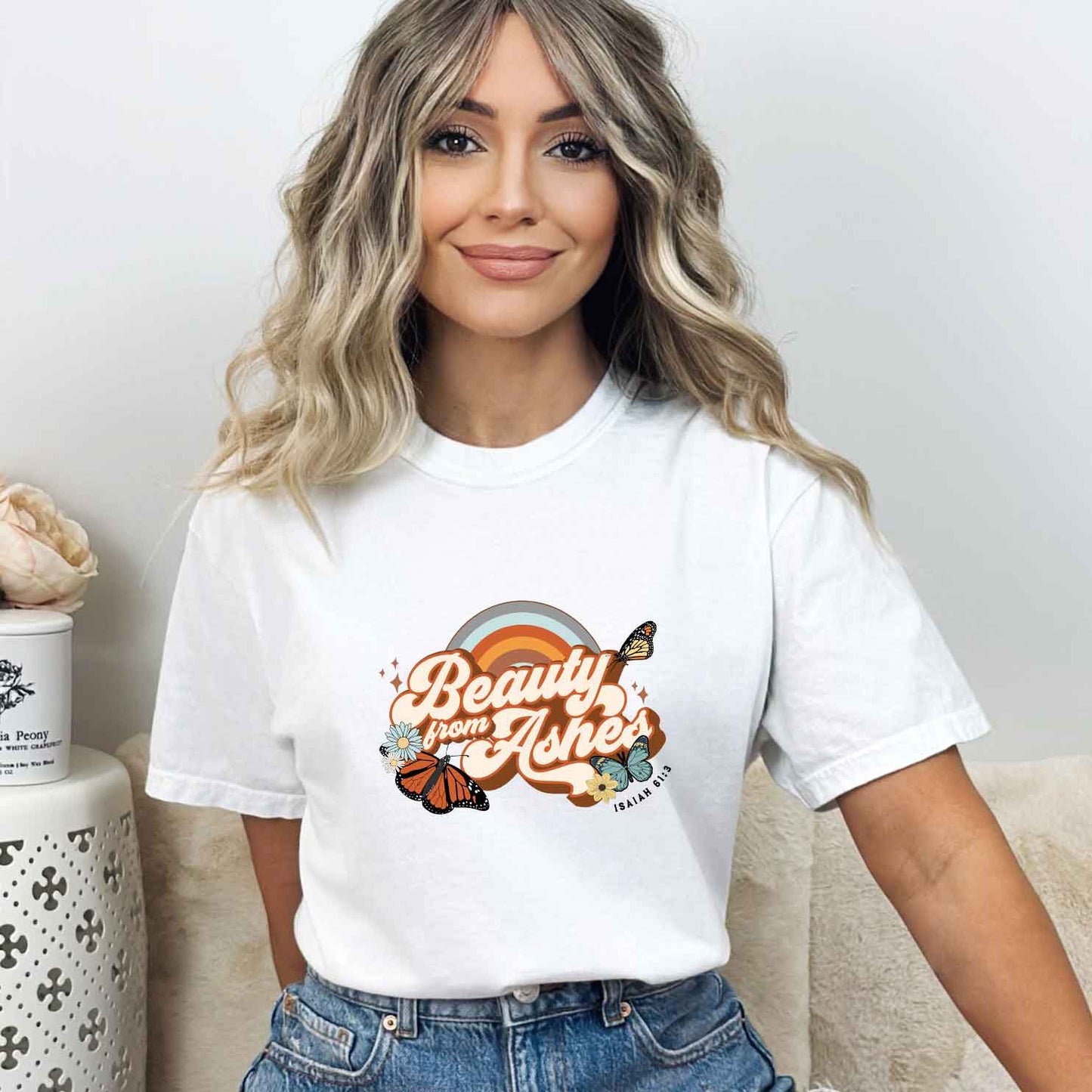 Beauty From Ashes Butterfly | Garment Dyed Tee