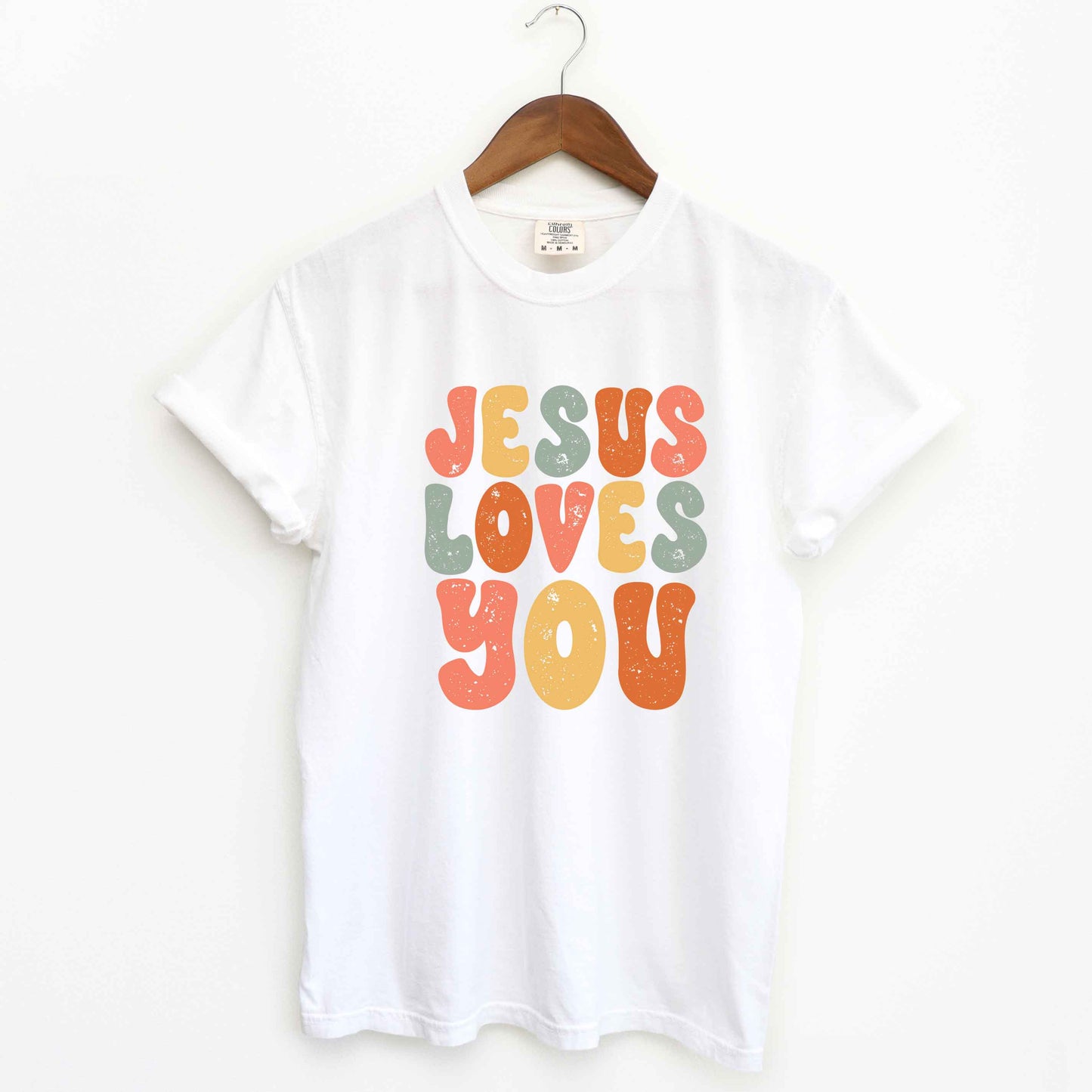 Jesus Loves You Colorful | Garment Dyed Tee