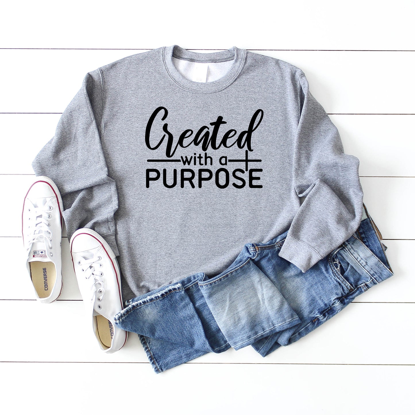 Created With A Purpose Cross | Sweatshirt