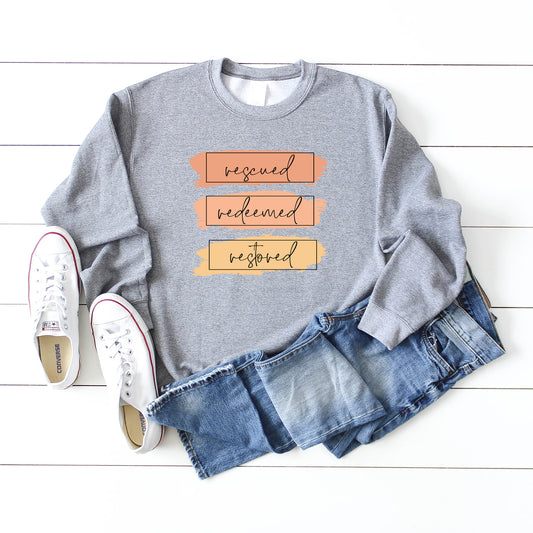 Rescued Redeemed Restored Brushstrokes | Sweatshirt