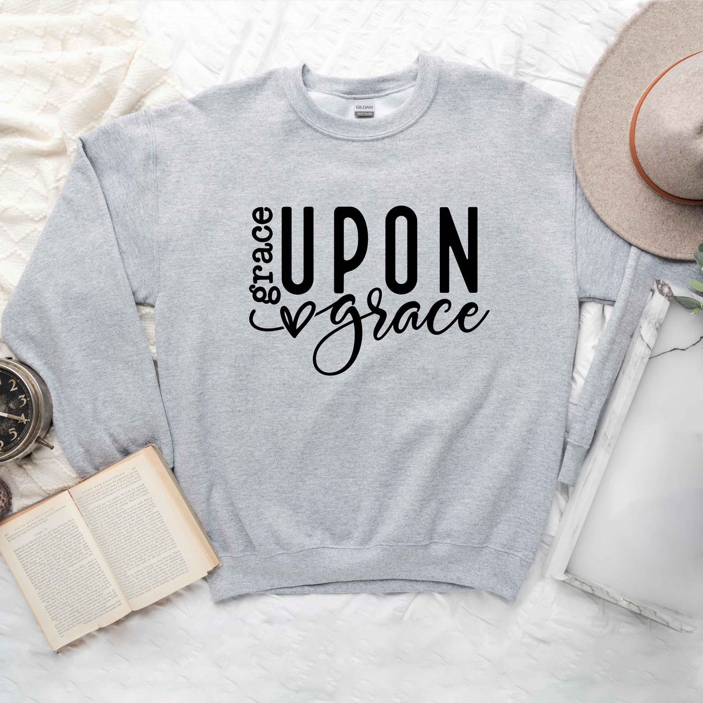 Grace Upon Grace Heart | Sweatshirt