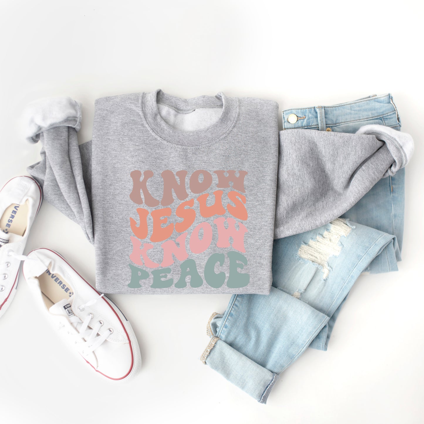 Know Jesus Know Peace Wavy | Sweatshirt
