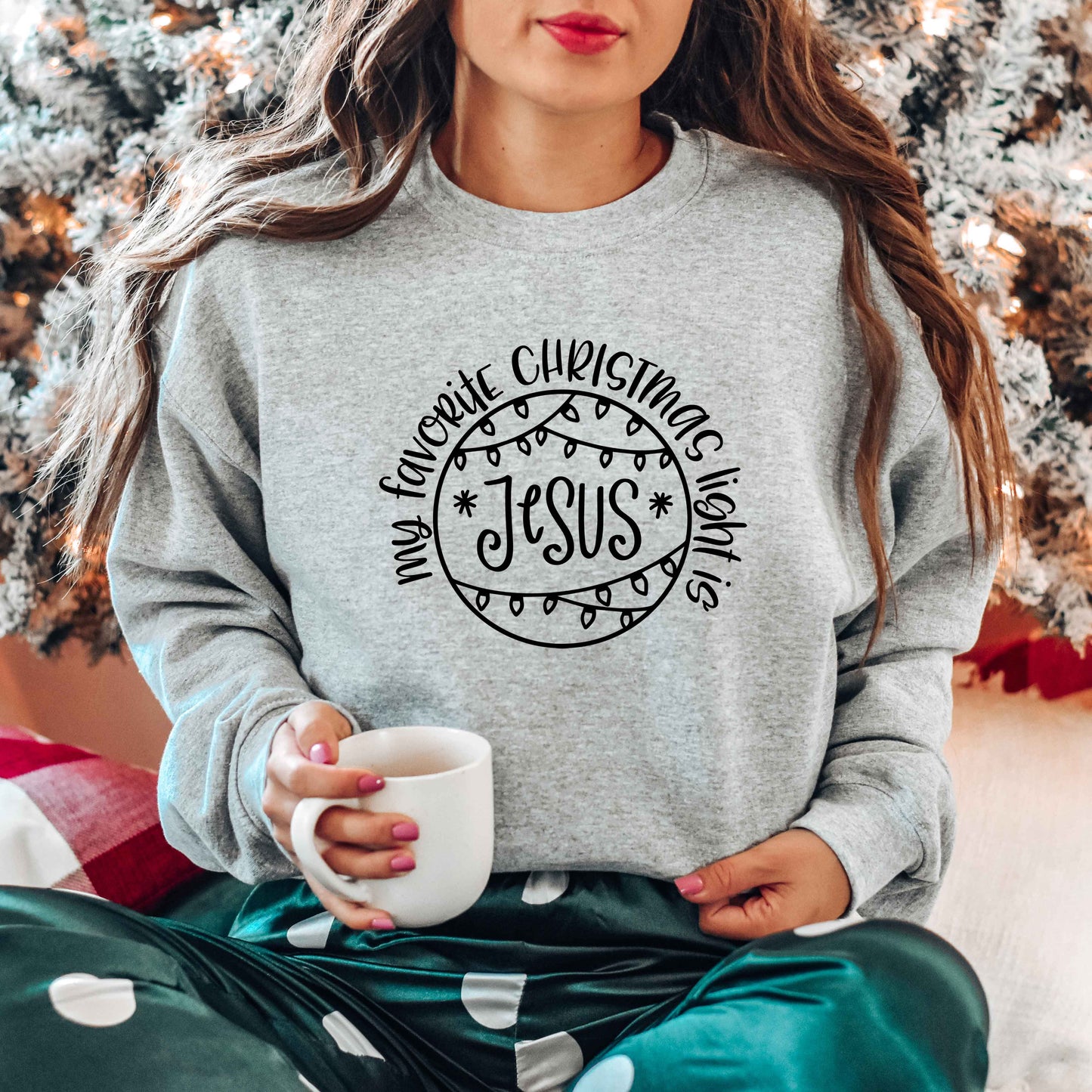 Favorite Christmas Lights Jesus | Sweatshirt