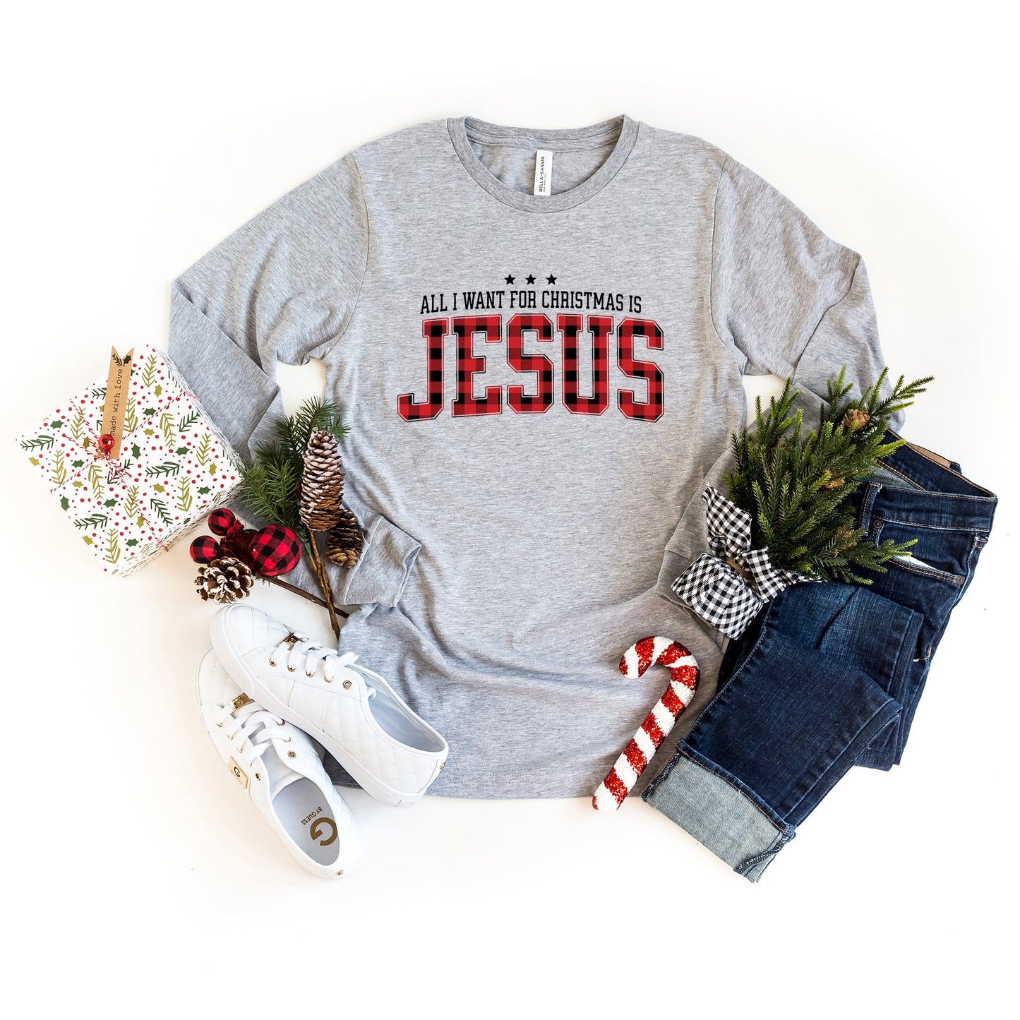 All I Want For Christmas Is Jesus | Long Sleeve Crew Neck