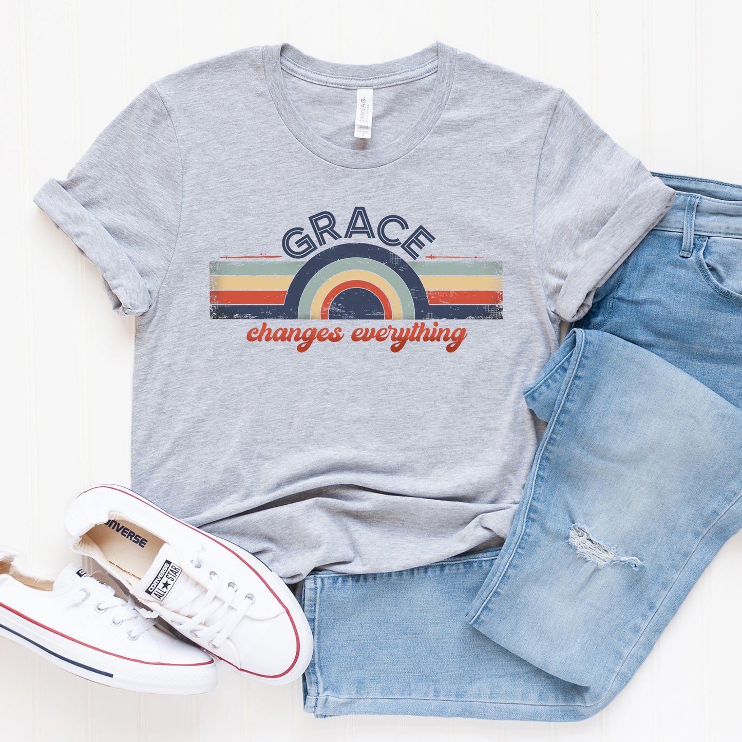 Grace Changes Everything Colorful | Short Sleeve Crew Neck