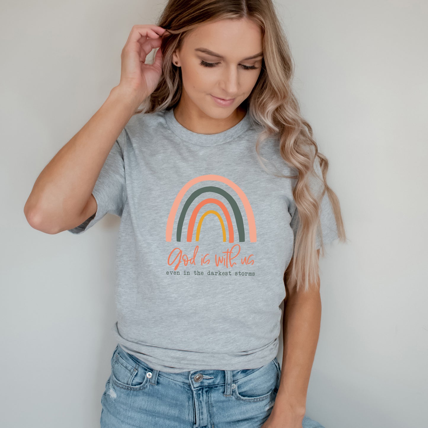 God Is With Us Even In The Darkest Storms | Short Sleeve Crew Neck