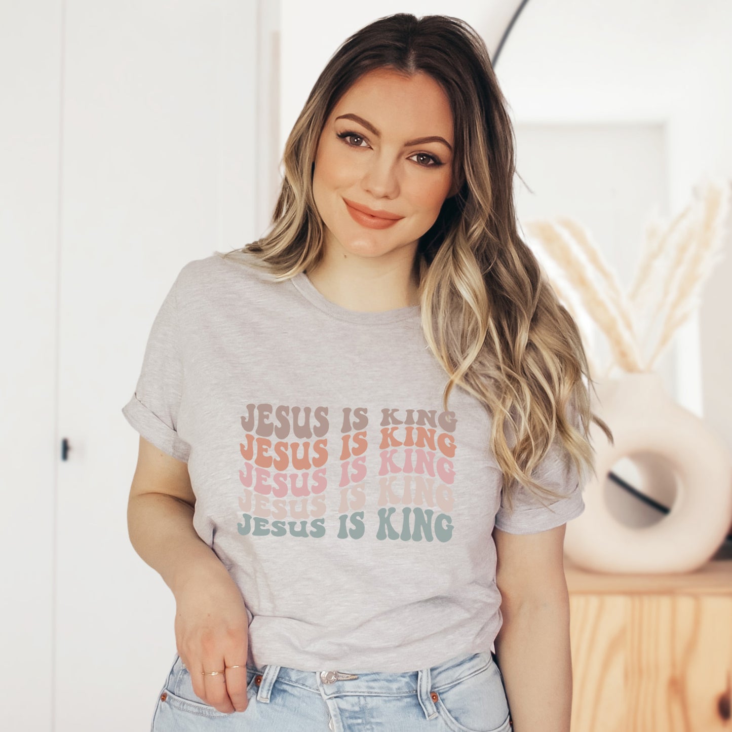 Jesus Is My King Wavy | Short Sleeve Crew Neck