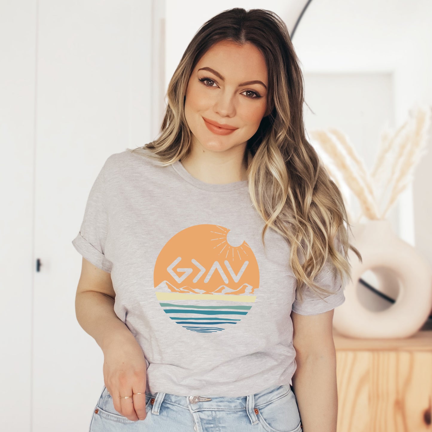 God Is Greater Sunset | Short Sleeve Crew Neck