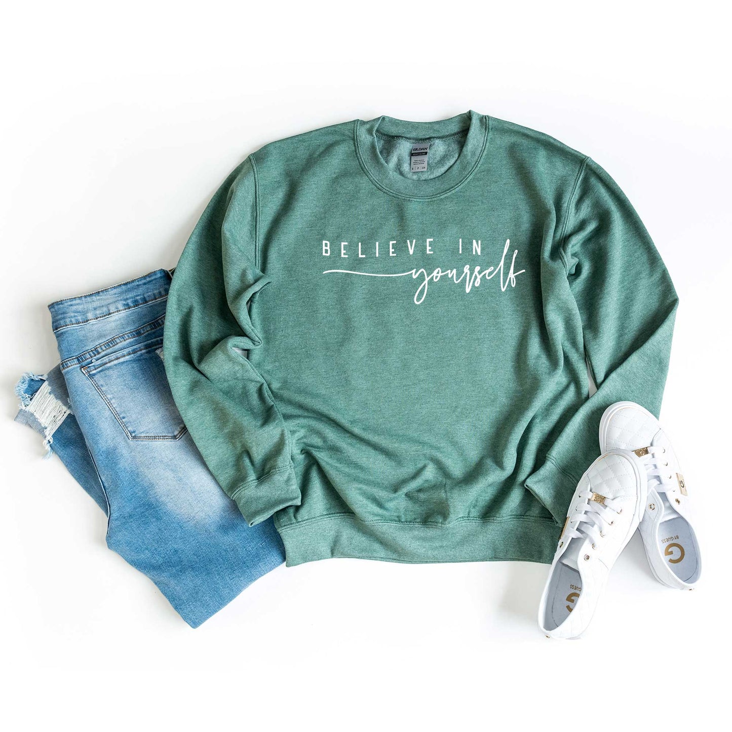 Believe In Yourself Cursive | Sweatshirt