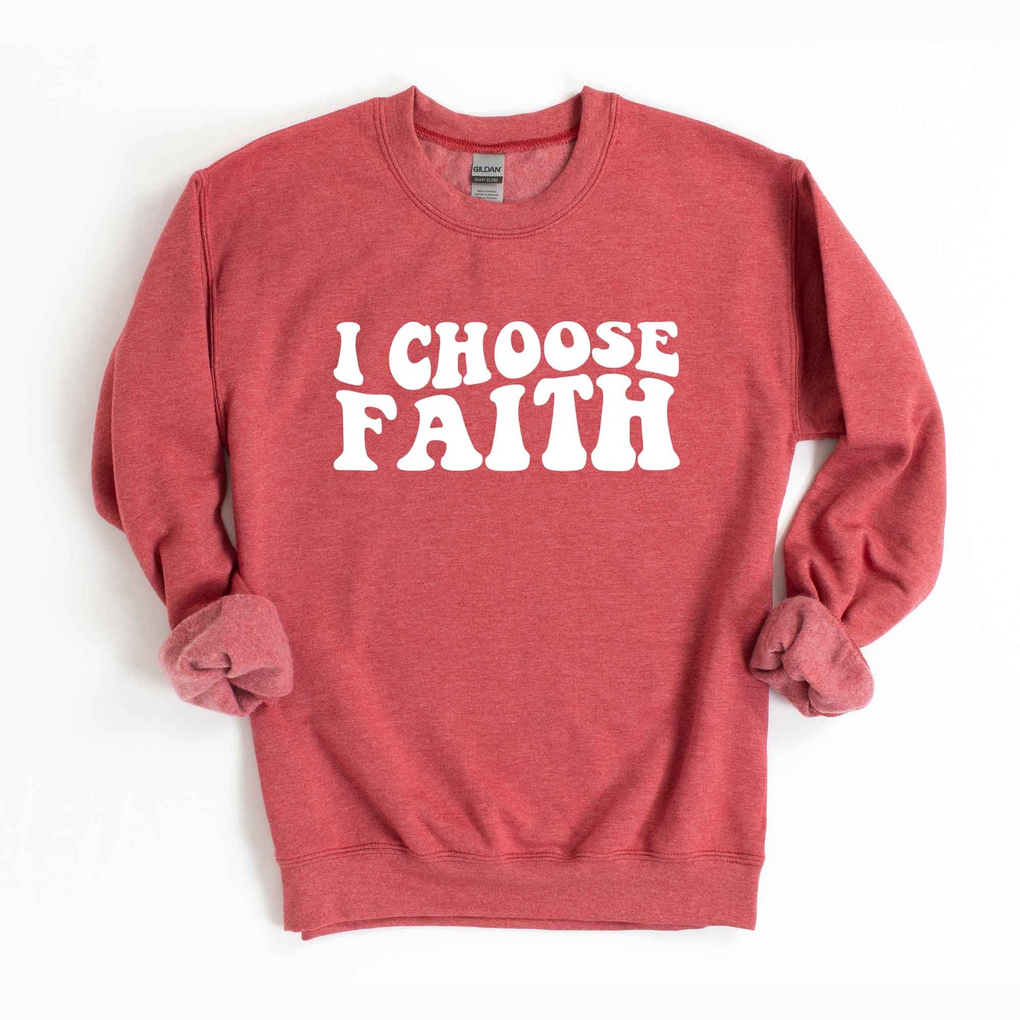 Retro I Choose Faith Wavy | Sweatshirt