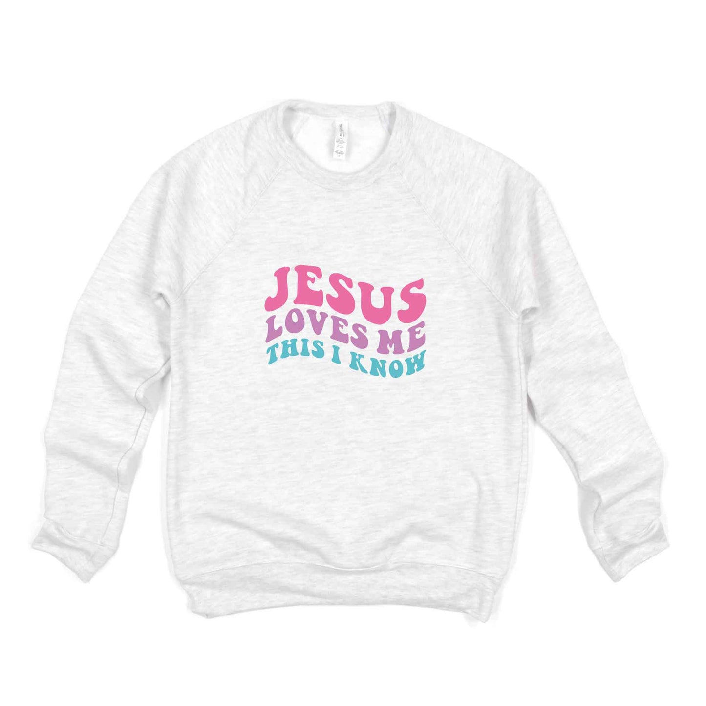 Jesus Loves Me This I Know Wavy | Bella Canvas Premium Sweatshirt