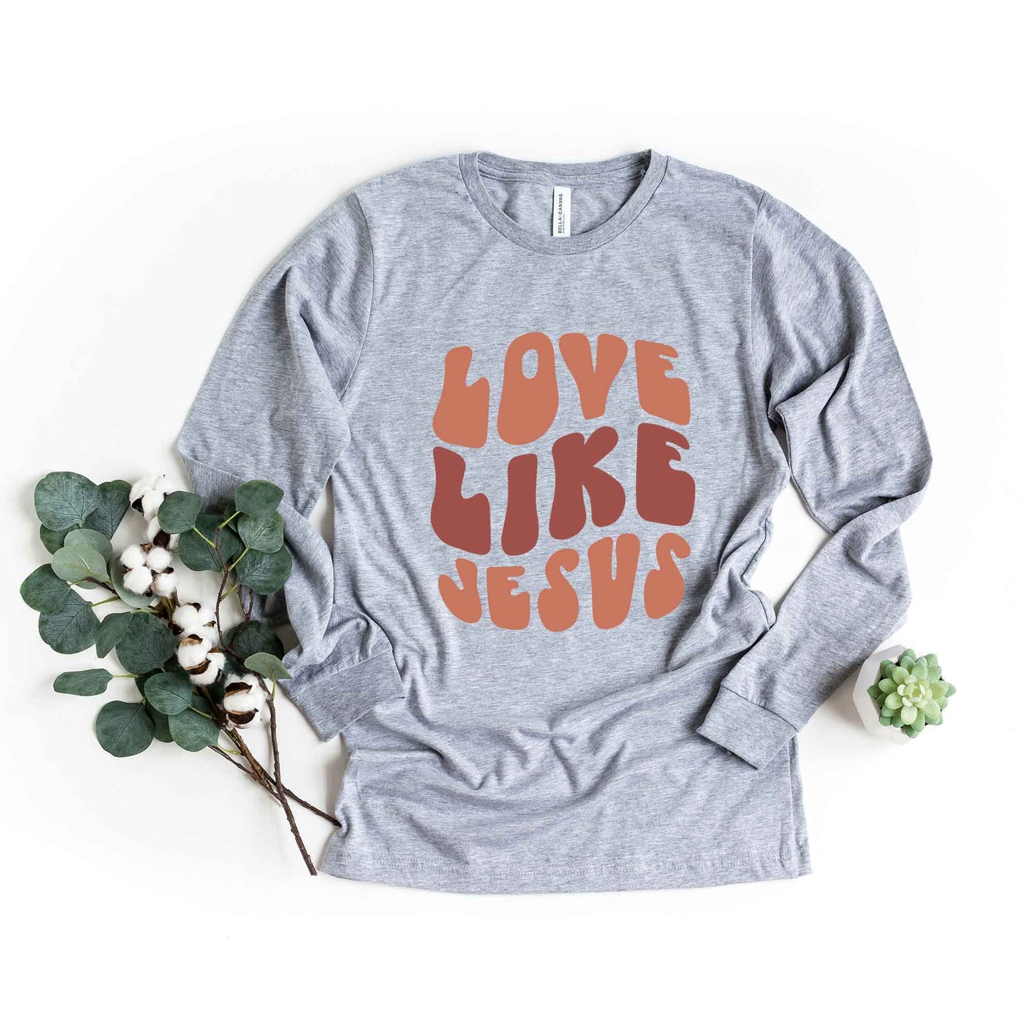Retro Love Like Jesus | Long Sleeve Crew Neck