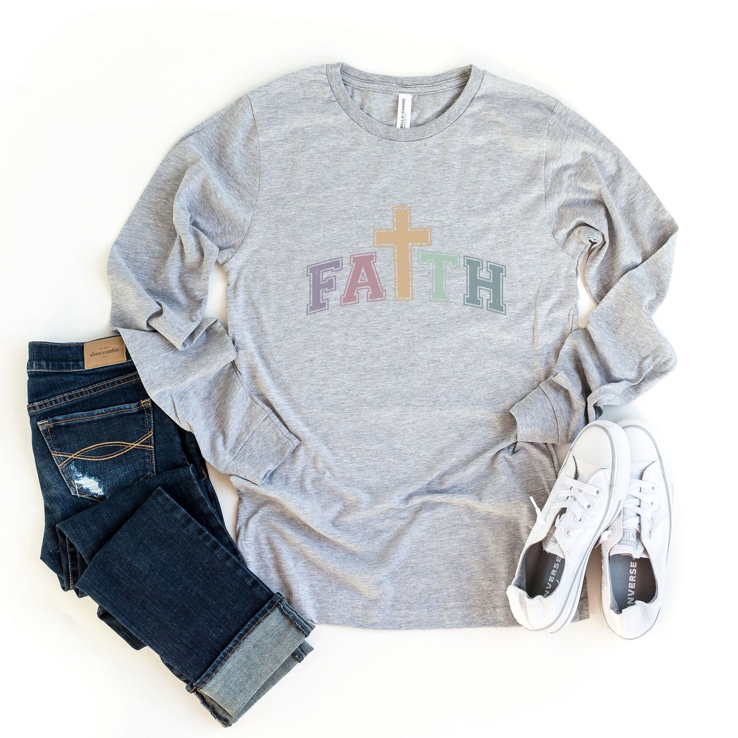 Faith Cross | Long Sleeve Crew Neck