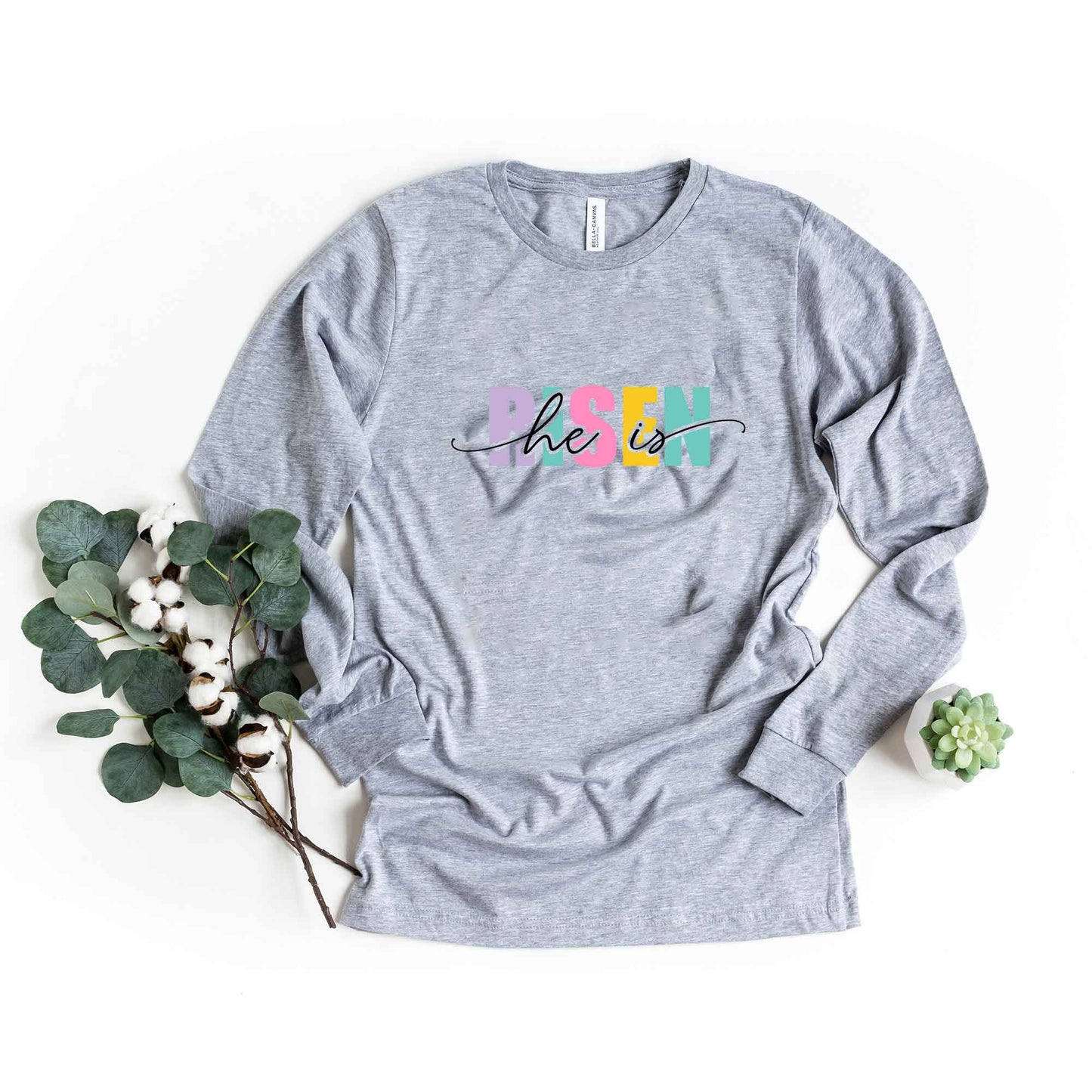 He Is Risen Colorful | Long Sleeve Crew Neck