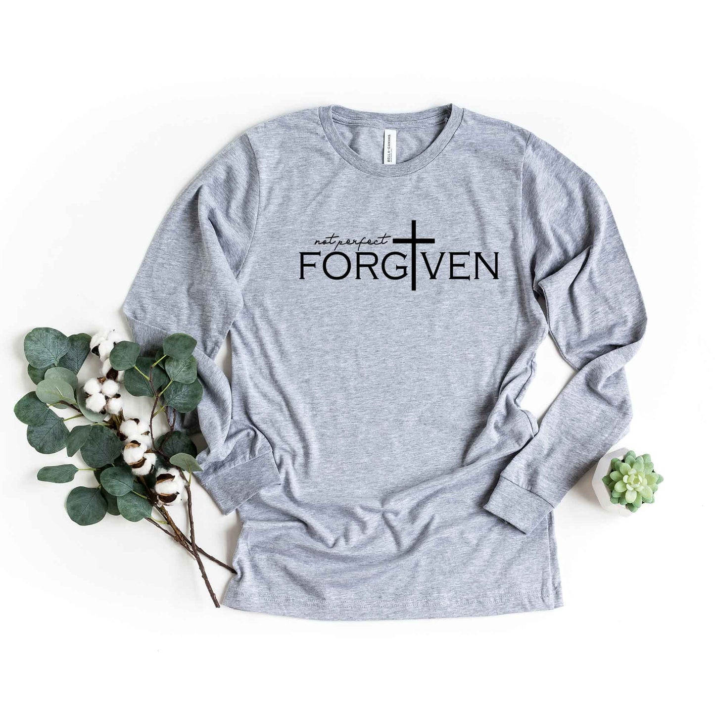 Not Perfect Forgiven Cross | Long Sleeve Crew Neck