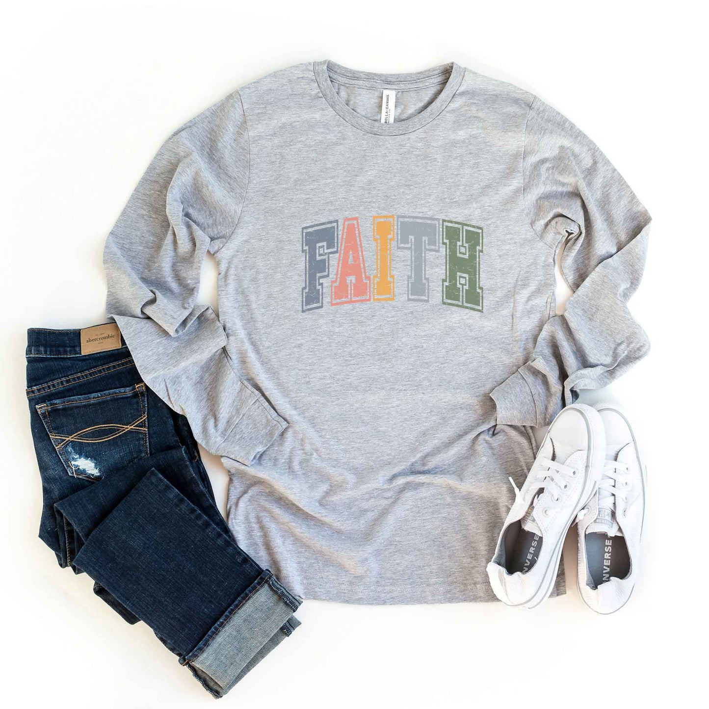 Faith Varsity | Long Sleeve Crew Neck