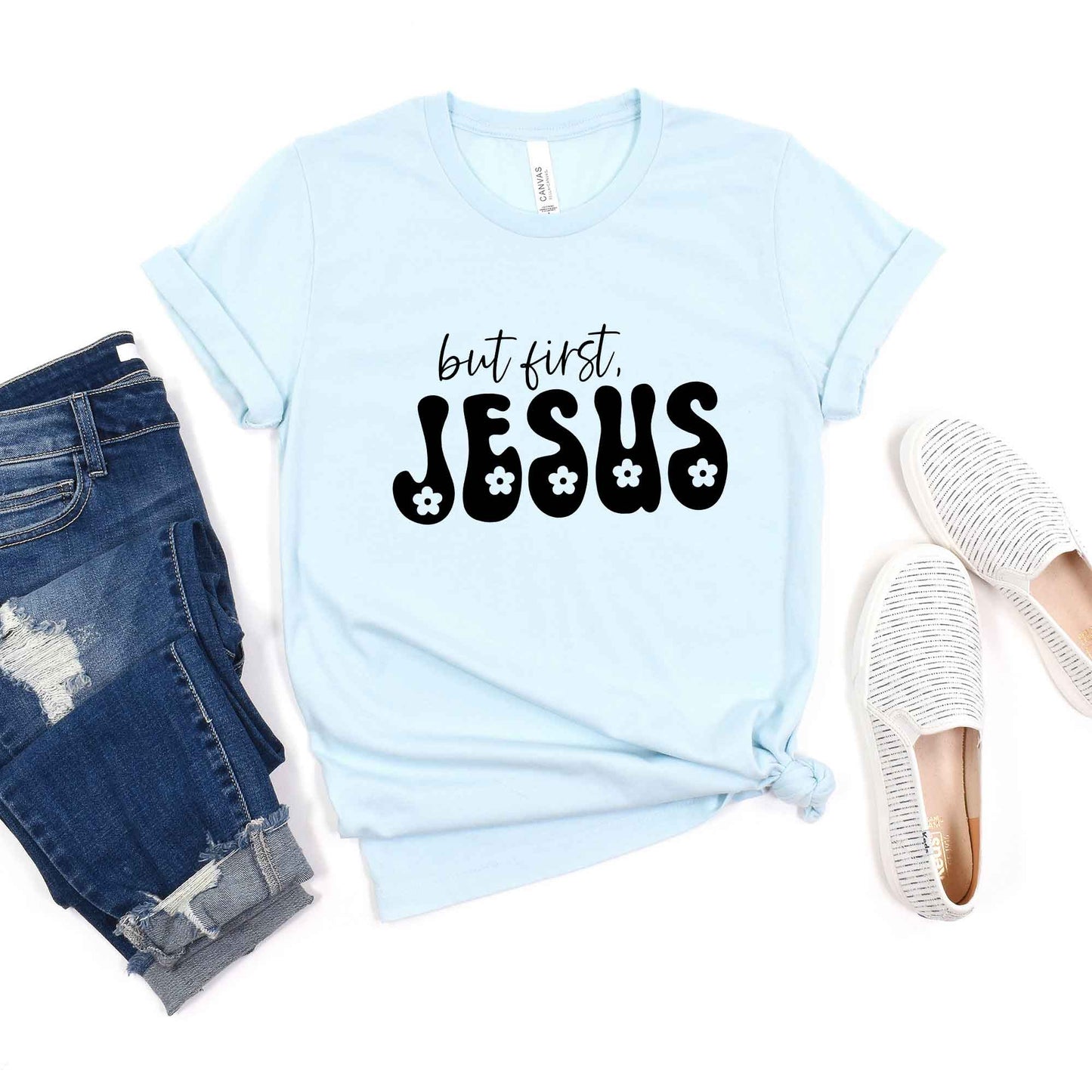 But First Jesus Flowers | Short Sleeve Crew Neck