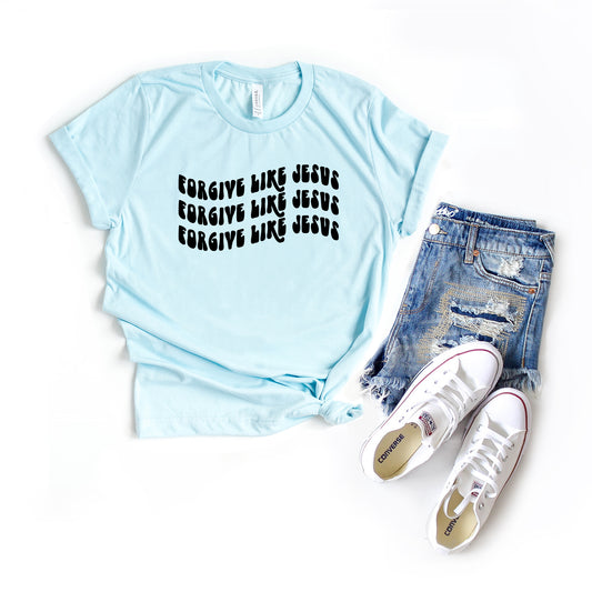 Forgive Like Jesus Stacked Wavy | Short Sleeve Crew Neck