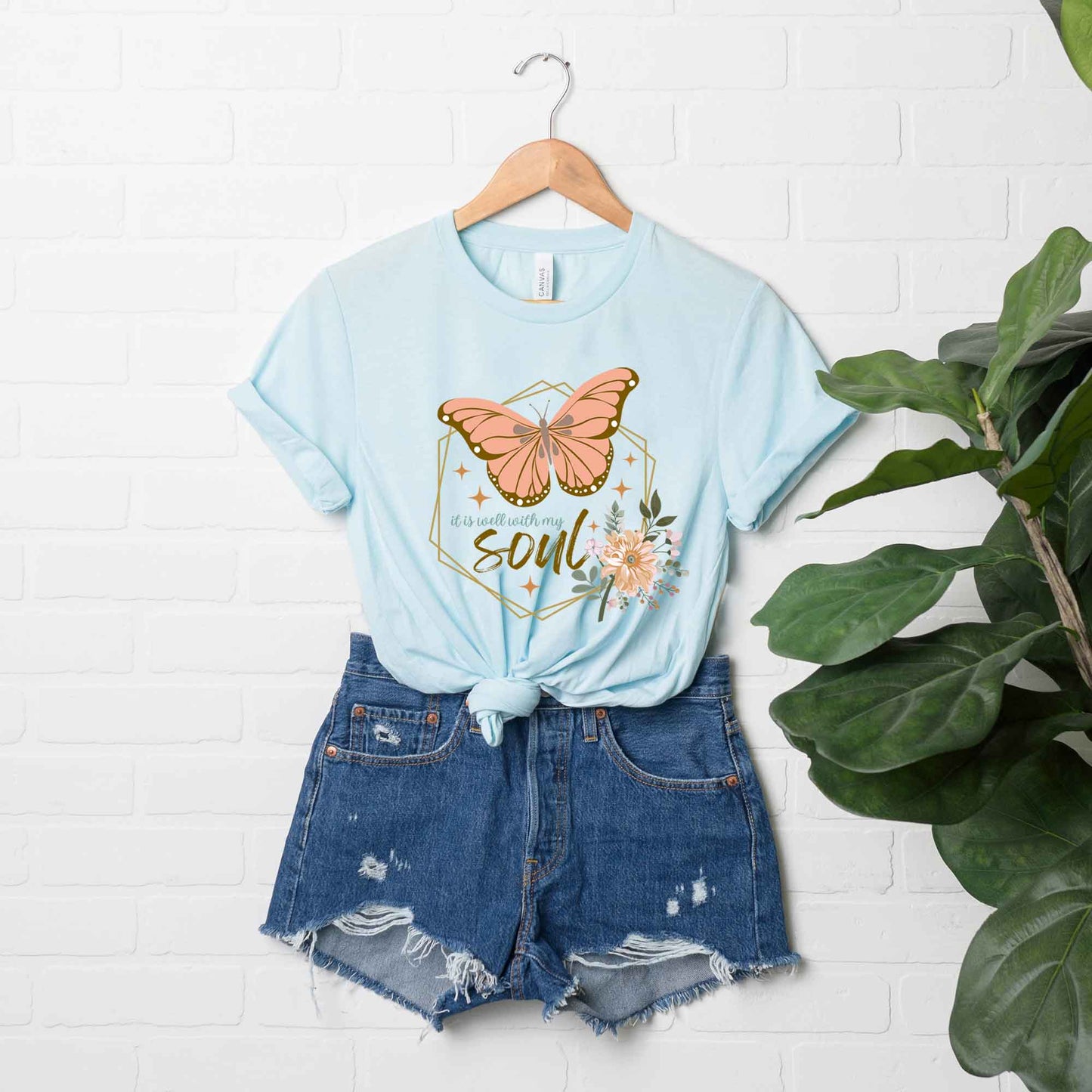 It Is Well Butterfly | Short Sleeve Crew Neck